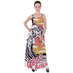 Gray Wolf Beach Waves A Wolf Animal Retro Empire Waist Velour Maxi Dress by pakminggu