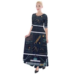 Remote Work Work From Home Online Work Half Sleeves Maxi Dress by pakminggu