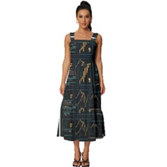 Remote Work Work From Home Online Work Square Neckline Tiered Midi Dress by pakminggu