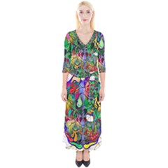 Brain Head Mind Man Silhouette Quarter Sleeve Wrap Maxi Dress by pakminggu