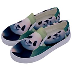 Animal Panda Forest Tree Natural Kids  Canvas Slip Ons by pakminggu