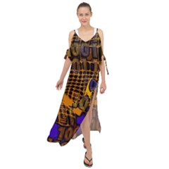 Binary Code Transformation Maxi Chiffon Cover Up Dress by pakminggu