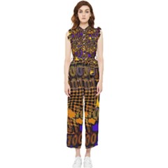 Binary Code Transformation Women s Frill Top Chiffon Jumpsuit by pakminggu