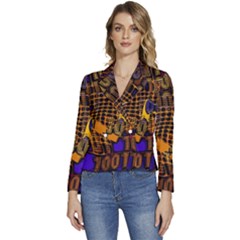 Binary Code Transformation Women s Long Sleeve Revers Collar Cropped Jacket by pakminggu