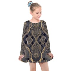 Brain Technology Data Digital Kids  Long Sleeve Dress by pakminggu