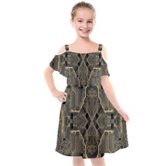 Brain Technology Data Digital Kids  Cut Out Shoulders Chiffon Dress by pakminggu