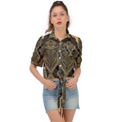 Brain Technology Data Digital Tie Front Shirt  by pakminggu