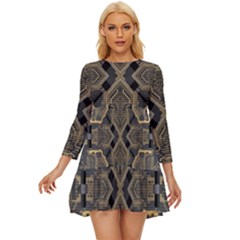 Brain Technology Data Digital Long Sleeve Babydoll Dress by pakminggu