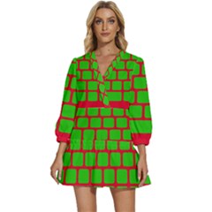 Keyboard Keys Computer Input Pc V-neck Placket Mini Dress by danenraven