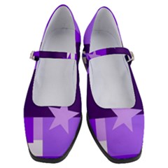 Purple Stars Pattern Shape Women s Mary Jane Shoes by danenraven
