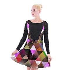 Abstract Geometric Triangles Shapes Suspender Skater Skirt by danenraven