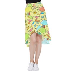 Cute Sketch Child Graphic Funny Frill Hi Low Chiffon Skirt by danenraven