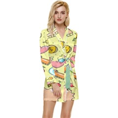 Cute Sketch Child Graphic Funny Long Sleeve Satin Robe by danenraven