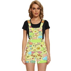 Cute Sketch Child Graphic Funny Short Overalls by danenraven
