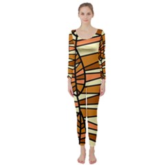 Autumn Leaf Mosaic Seamless Long Sleeve Catsuit by danenraven
