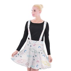Spaceship Pattern Star Suspender Skater Skirt by danenraven