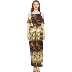 Science Fiction Background Fantasy Draped Sleeveless Chiffon Jumpsuit by danenraven