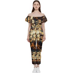 Science Fiction Background Fantasy Off Shoulder Ruffle Top Jumpsuit by danenraven
