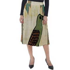 Egyptian Paper Papyrus Bird Classic Velour Midi Skirt  by Mog4mog4
