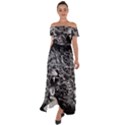 Lion Furious Abstract Desing Furious Off Shoulder Open Front Chiffon Dress View1