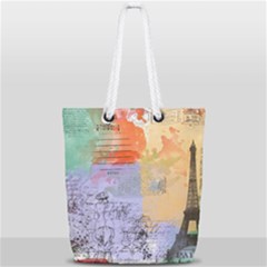 Scrapbook Paris Vintage France Full Print Rope Handle Tote (small) by Mog4mog4