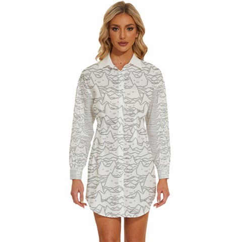 Furr Division Womens Long Sleeve Shirt Dress by Mog4mog4