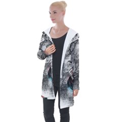 Lion King Head Longline Hooded Cardigan by Mog4mog4