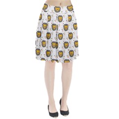 Lion Heads Pattern Design Doodle Pleated Skirt by Mog4mog4