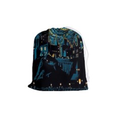 Hogwarts Castle Van Gogh Drawstring Pouch (medium) by Mog4mog4