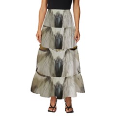 Vector Hand Painted Owl Tiered Ruffle Maxi Skirt by Mog4mog4