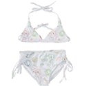 Cats And Food Doodle Seamless Pattern Kids  Classic Bikini Set View1