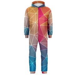 Multicolored Geometric Origami Idea Pattern Hooded Jumpsuit (men) by Bakwanart