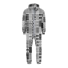 Black And White Geometric Patterns Hooded Jumpsuit (kids) by Bakwanart