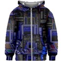 Blue Computer Monitor With Chair Game Digital Wallpaper, Digital Art Kids  Zipper Hoodie Without Drawstring View1