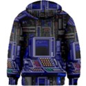Blue Computer Monitor With Chair Game Digital Wallpaper, Digital Art Kids  Zipper Hoodie Without Drawstring View2