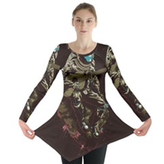 Astronaut Playing Guitar Parody Long Sleeve Tunic  by Bakwanart