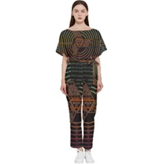 Black And Green Area Rug Neon Genesis Evangelion Computer Communication Batwing Lightweight Chiffon Jumpsuit by Bakwanart