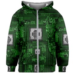 Technology Computer Chip Electronics Industry Circuit Board Kids  Zipper Hoodie Without Drawstring by Bakwanart