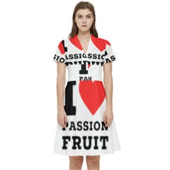 I Love Passion Fruit Short Sleeve Waist Detail Dress by ilovewhateva