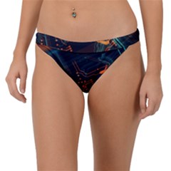 Abstract Colorful Circuit Band Bikini Bottoms by Bakwanart