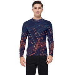 Abstract Colorful Circuit Men s Long Sleeve Rash Guard by Bakwanart