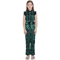 Tardis Doctor Who Technology Number Communication Kids  Sleeveless Ruffle Edge Band Collar Chiffon One Piece by Bakwanart