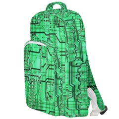 Green Circuit Board Computer Double Compartment Backpack by Bakwanart