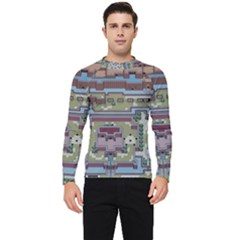 Arcade Game Retro Pattern Men s Long Sleeve Rash Guard by Bakwanart