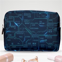 Technology Computer Circuit Boards Electricity Cpu Binary Make Up Pouch (medium) by Bakwanart