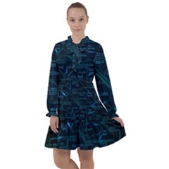 Technology Computer Circuit Boards Electricity Cpu Binary All Frills Chiffon Dress by Bakwanart