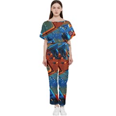 Gray Circuit Board Electronics Electronic Components Microprocessor Batwing Lightweight Chiffon Jumpsuit by Bakwanart