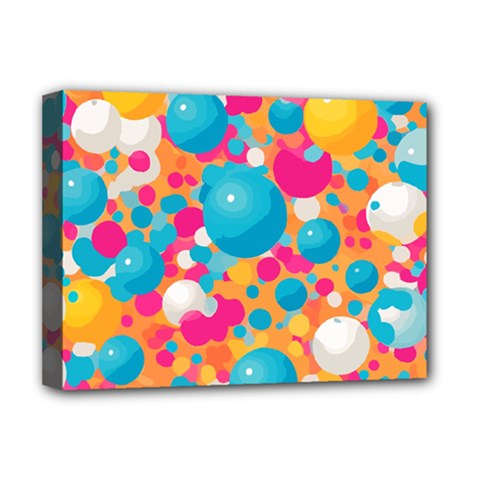Circles Art Seamless Repeat Bright Colors Colorful Deluxe Canvas 16  X 12  (stretched)  by 99art