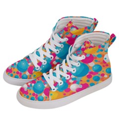 Circles Art Seamless Repeat Bright Colors Colorful Women s Hi-top Skate Sneakers by 99art