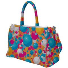 Circles Art Seamless Repeat Bright Colors Colorful Duffel Travel Bag by 99art